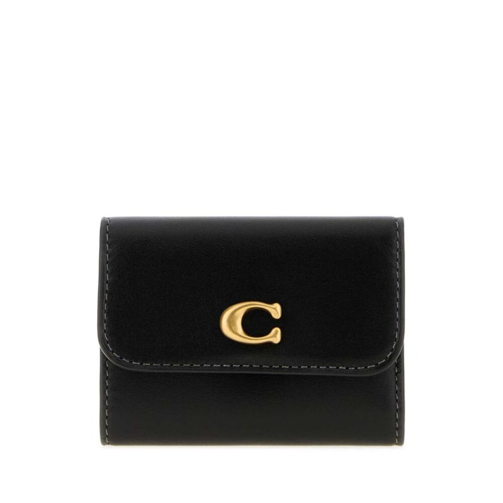 Coach New York Women Black Leather Essential Card Holder